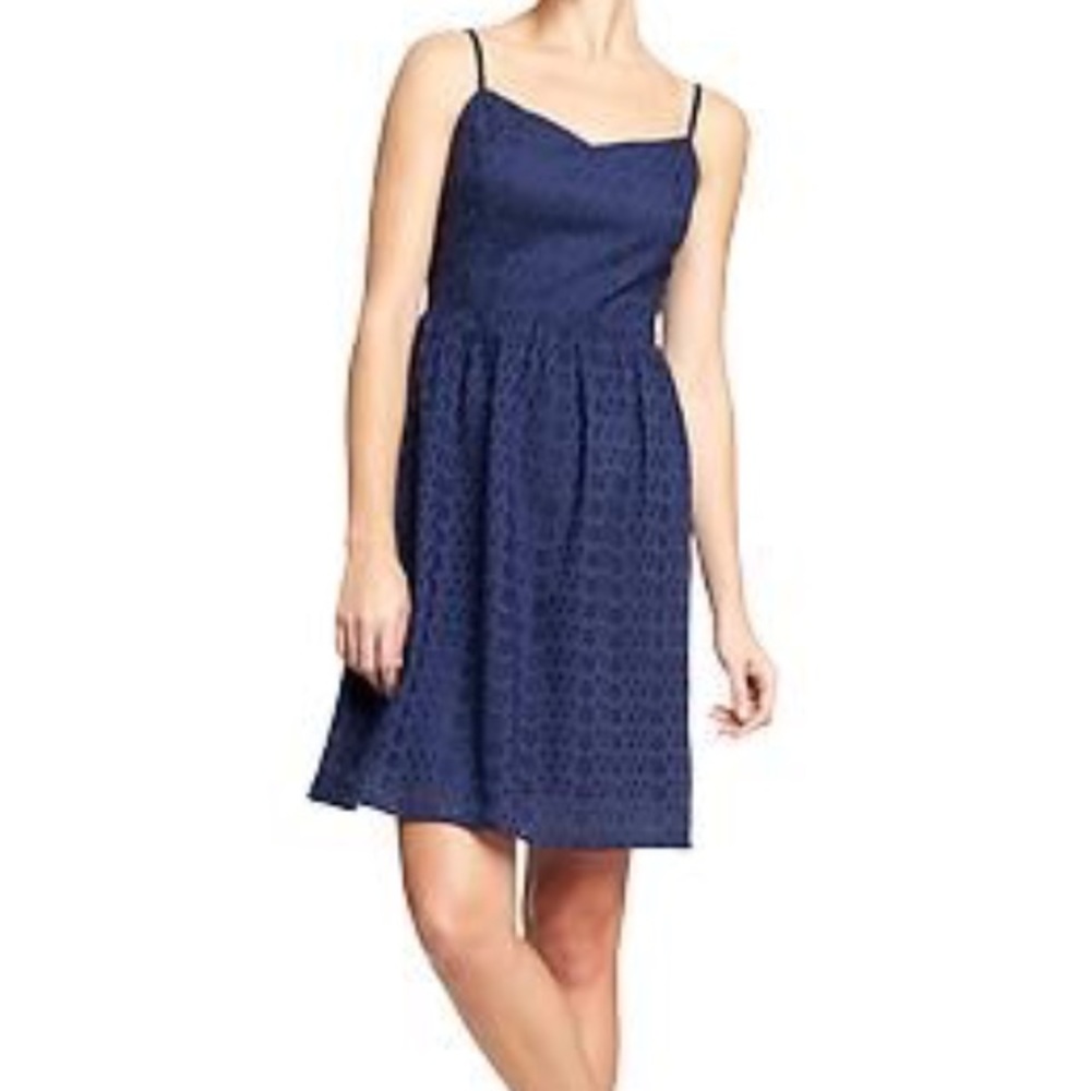 Cotton Eyelet Fit and Flare Dress